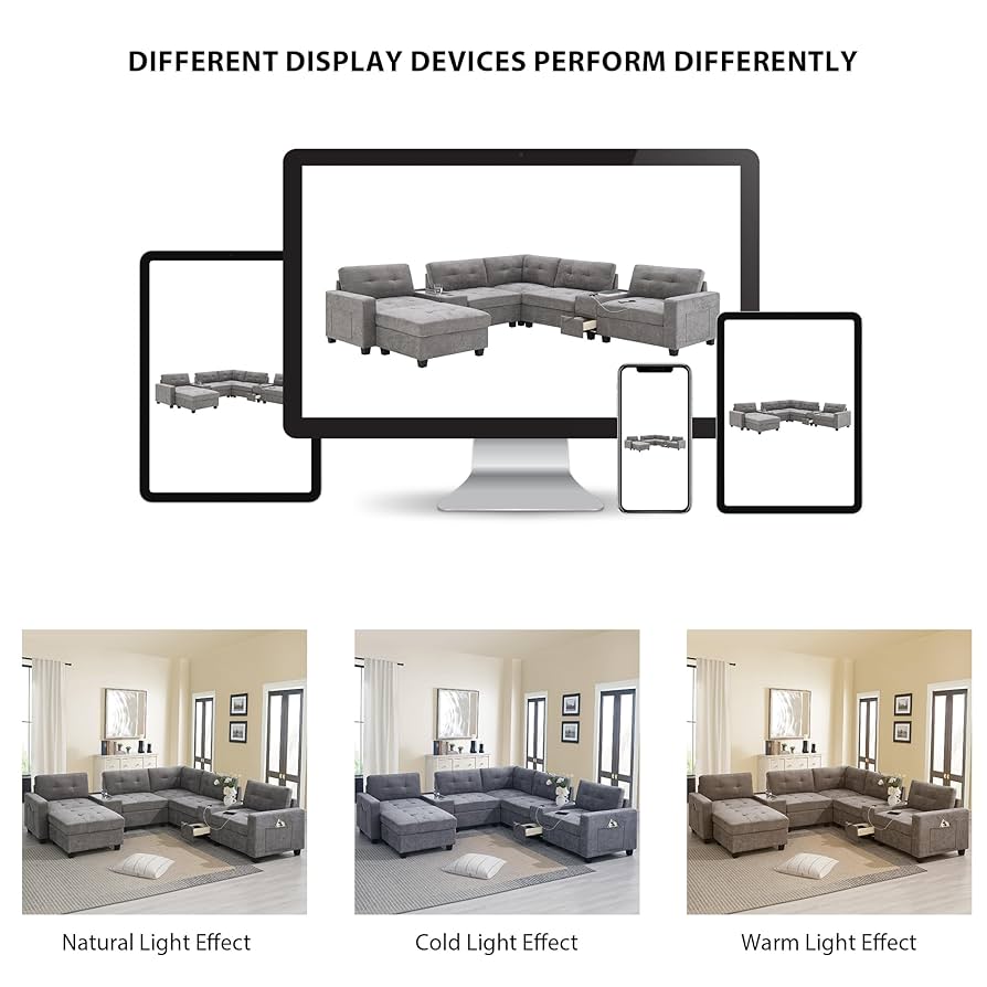 Amazon.com: JIVOIT 104'' U-Shaped Sectional Sofa Set
